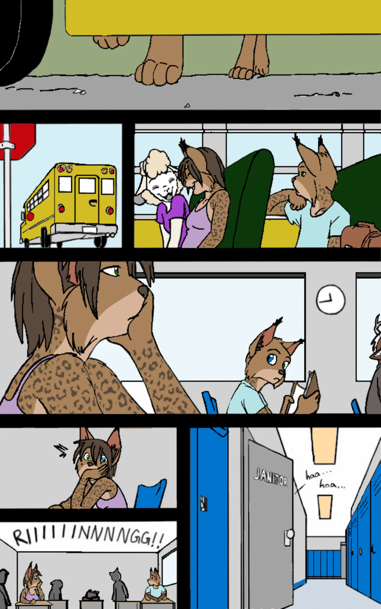 black kitten - Mornings -color page 6 full