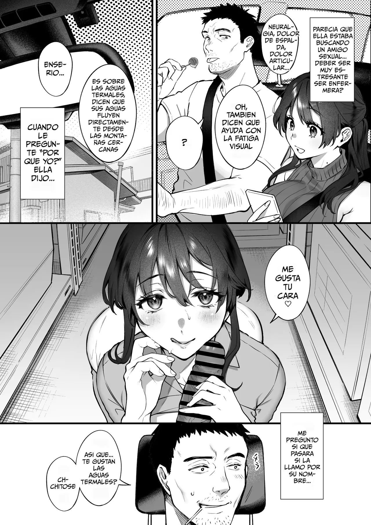Shikatte Yurushite Atama o Nadete ~Bakunyuu Seiso na Kaigoshi ga Oji-san Daisuki na Riyuu~｜Regáñale, Perdónala y Acaricia su Cabeza ~La Razón por la que La Cuidadora Voluptuosa y Pulcra Ama a los Hombres Mayores~ page 10 full