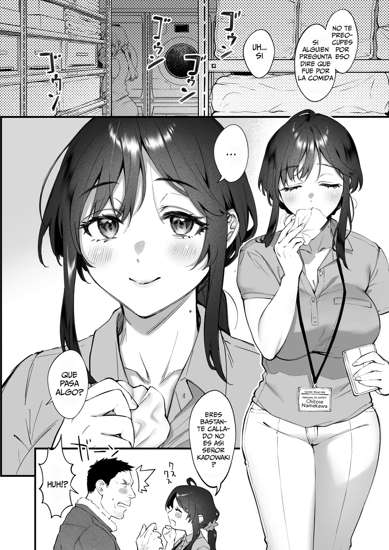 Shikatte Yurushite Atama o Nadete ~Bakunyuu Seiso na Kaigoshi ga Oji-san Daisuki na Riyuu~｜Regáñale, Perdónala y Acaricia su Cabeza ~La Razón por la que La Cuidadora Voluptuosa y Pulcra Ama a los Hombres Mayores~ page 7 full