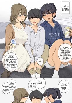 Kyasha to Houman no Aida ni Tatasareru 3P｜Atrapado en un Trío con una Voluptuosa y una Delgada 3P