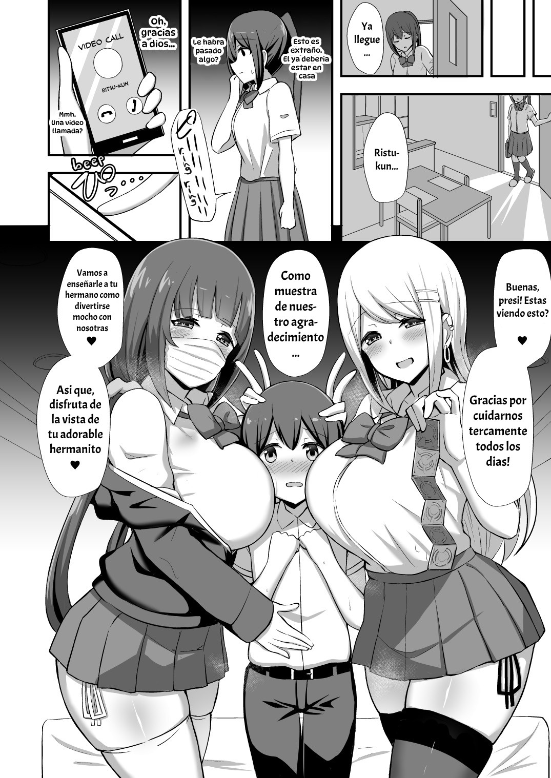 Fuuki no Haiboku -Dosukebe JK Gal Combi no Otouto Netori-｜Moralidad Colapsada -Mi Hermanito Fue Robado por un Vulgar Dúo de Gyarus- page 7 full