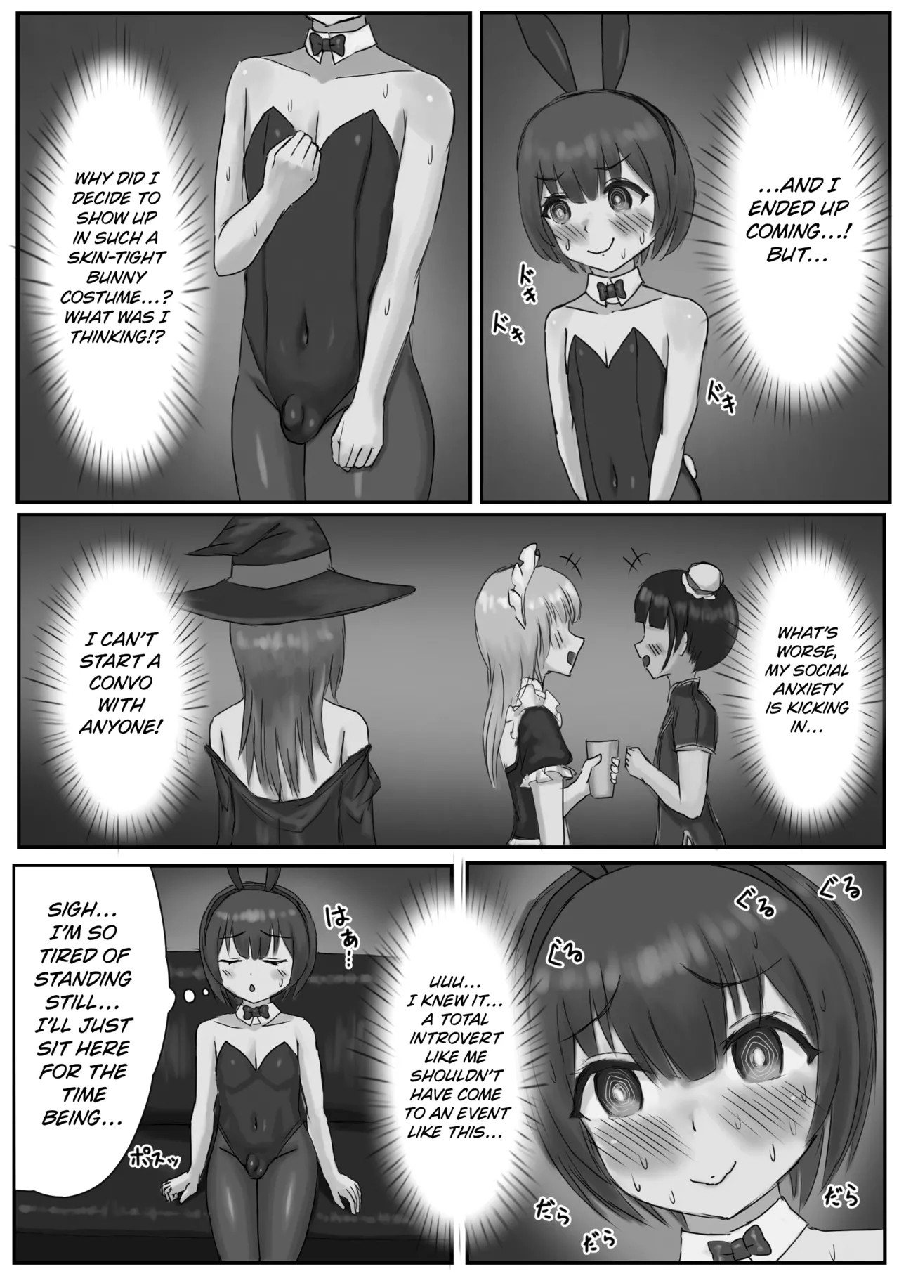 Bunny Josou Danshi ga Succubus Cos no Futanari-tachi ni Mazo Onaho ni Sarechau Hanashi page 4 full