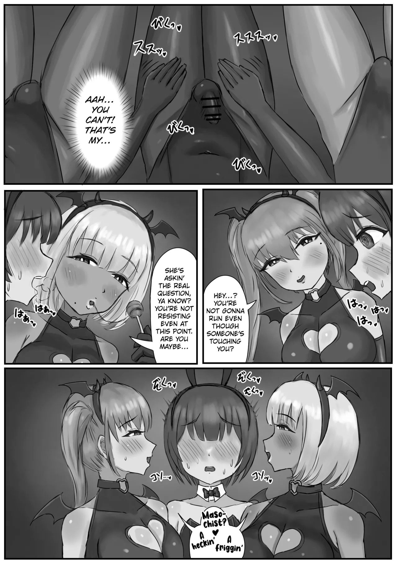 Bunny Josou Danshi ga Succubus Cos no Futanari-tachi ni Mazo Onaho ni Sarechau Hanashi page 7 full