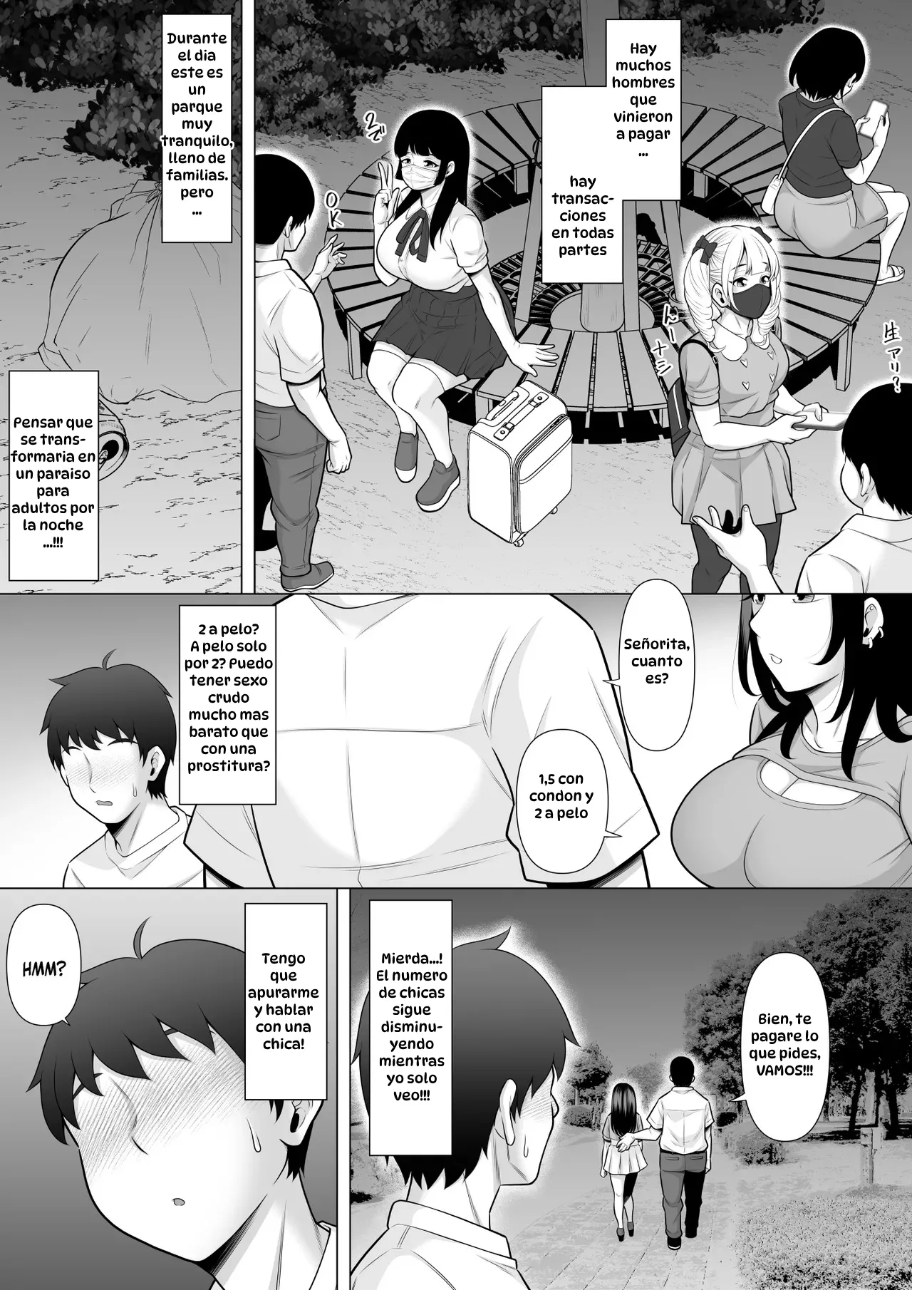 Uwasa no Tachinbo Kouen de Kuro Gal JK Katte Nama Nakadashi Shita Hanashi｜Compré a una Bronceada Gal de Preparatoria en el Famoso Parque de Mujeres de Pie y Me Corrí Dentro de Ella sin Condón page 5 full