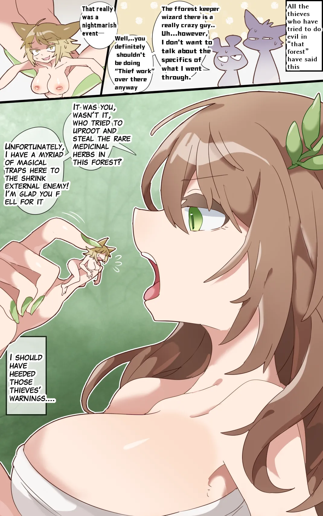 A witch living in the forest swallows you whole and punishes you inside her stomach page 1 full
