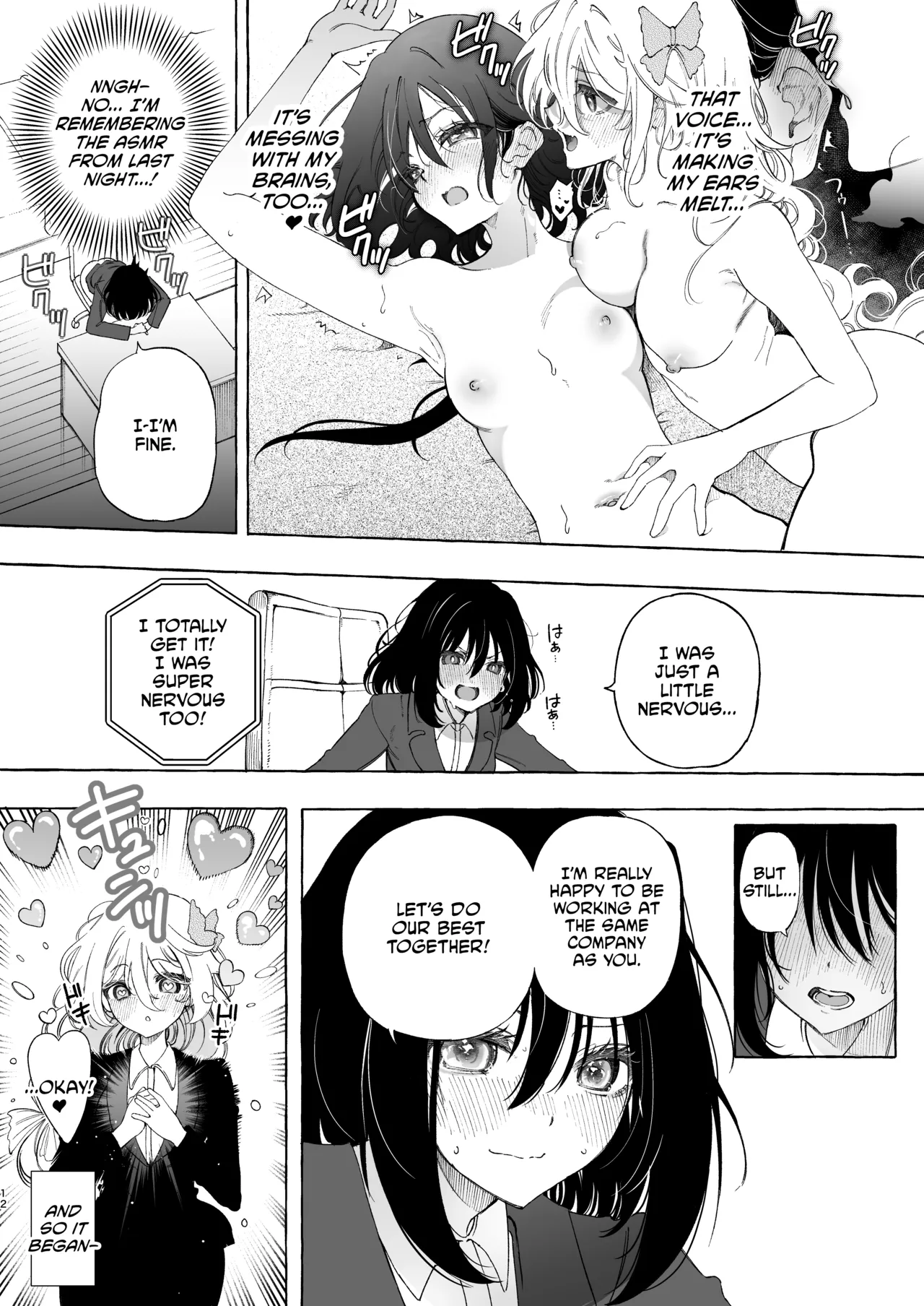 Mimi de Koishita Douryou ~OnaSuppo Onsei Otaku Onna ga Douryou no Koe ni Hannou Shite Ikimakuri~ page 12 full