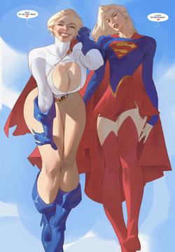 Power Girl & Supergirl Tag-team!