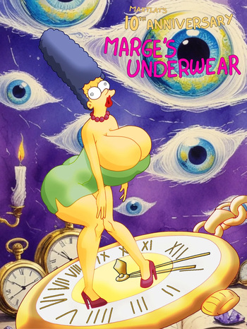 10th anniversary redraw marge's underwear comic cover