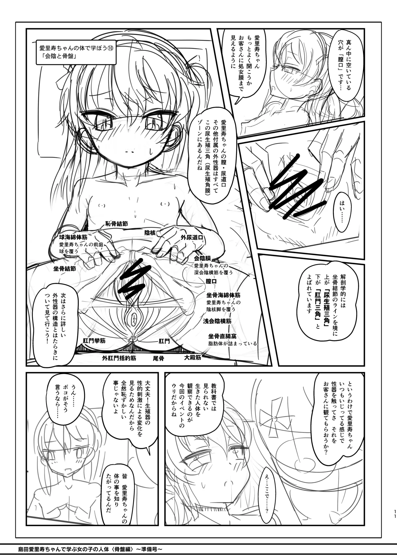 島田愛里寿ちゃんで学ぶ女の子の人体〈骨盤編〉下巻［準備号］ page 11 full
