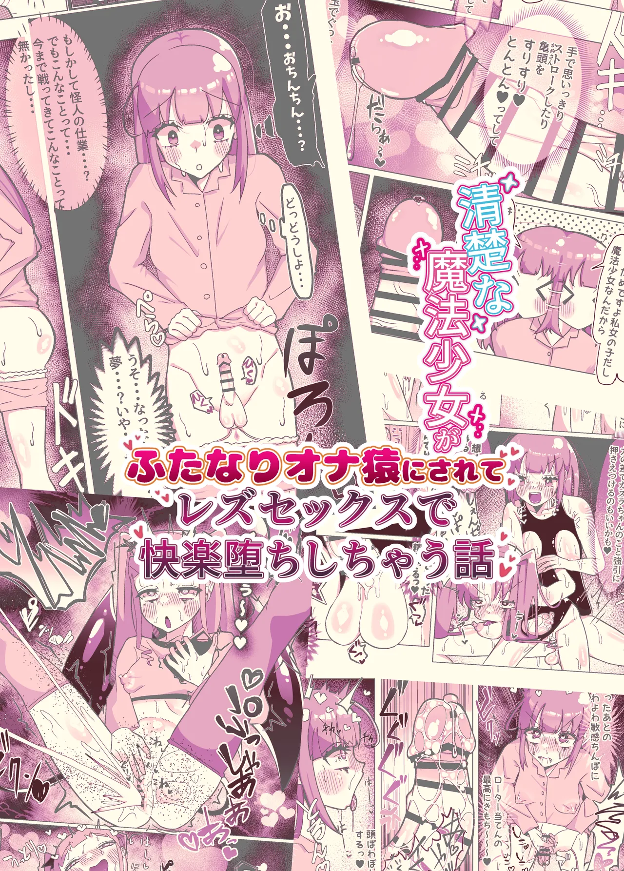 Seiso na Mahou Shoujo ga Futanari Ona Saru ni Sarete Les Sex de Kairaku Ochi Shichau Hanashi | 청초한 마법소녀가 후타나리 자위 원숭이가 되어 레즈 섹스로 쾌락 타락해버리는 이야기 page 2 full