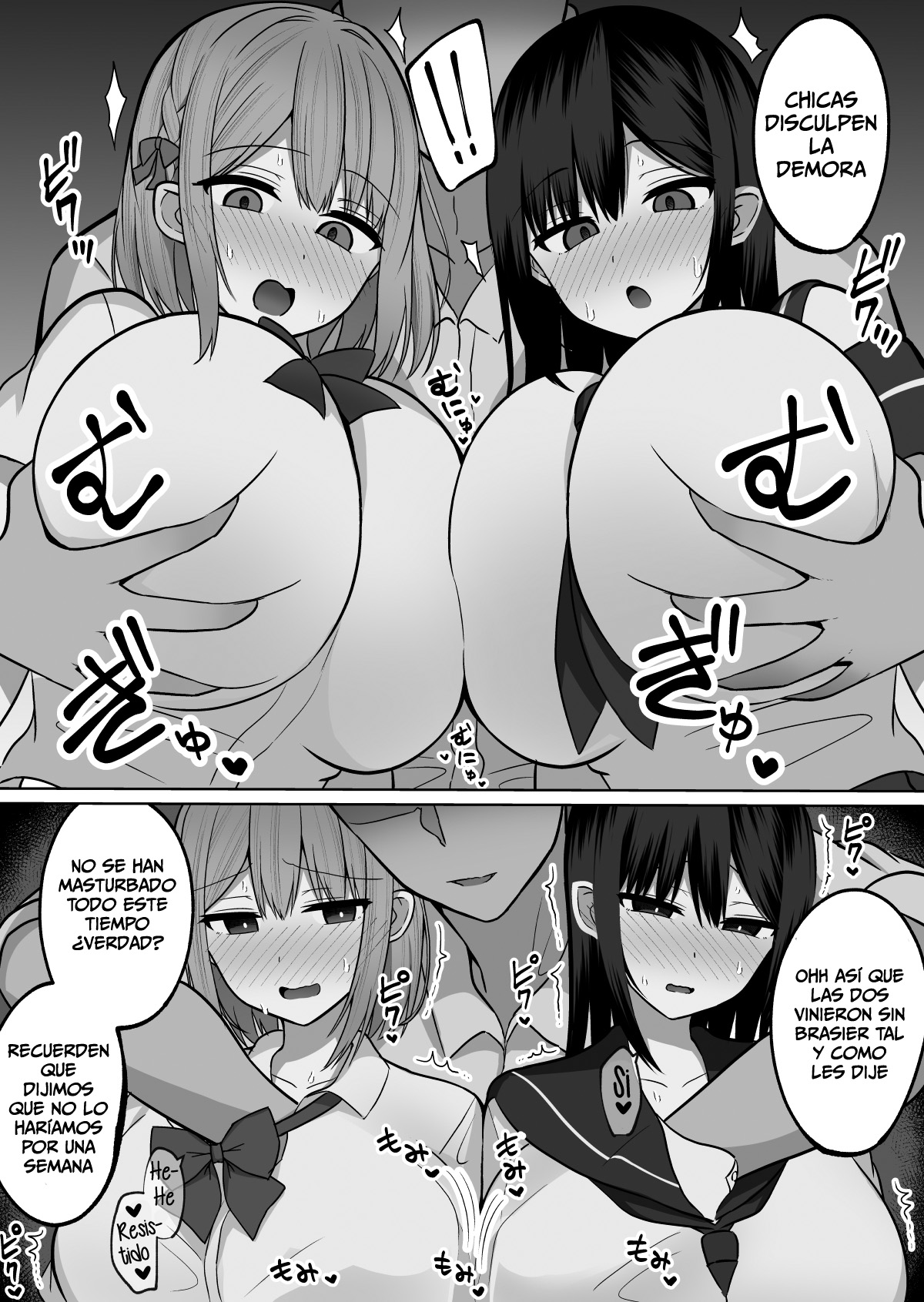 Kyonyuu Mesu Onaho no Shitsukekata ~ Binkan Taishitsu no Dosukebe Kyonyuu Shimai to Iki Gaman Training｜Cómo Disciplinar a un Juguete Sexual de Enormes Pechos ~Las Hermanas Pervertidas de Enormes Pechos Entrenan Para Evitar Venirse porque Son Sensibles~ page 5 full