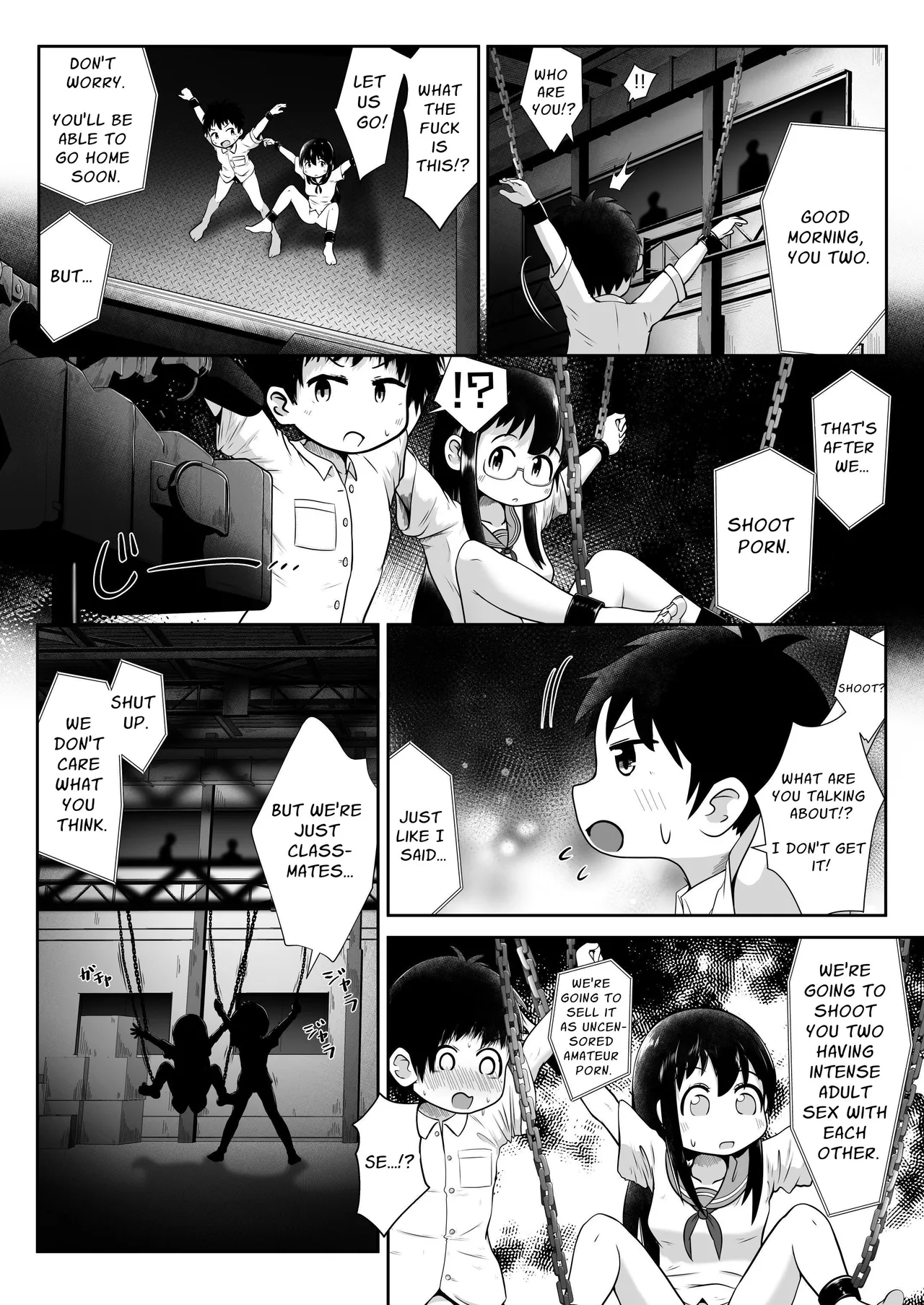 Doukyuusei no Danjo ga Rachi Sarete Uramono AV Satsuei no Tame ni Kousoku Sareta mama Koubi Saserareru Ohanashi | Abducted And Made To Fuck While Restrained For An Underground Porn Flick page 6 full