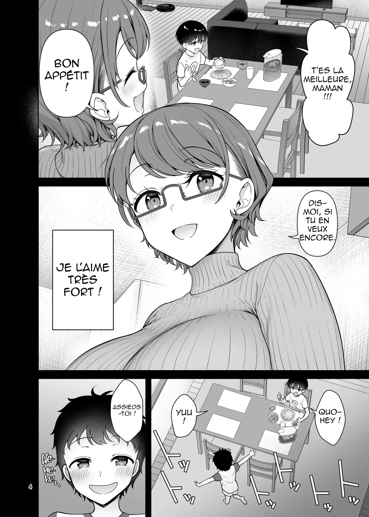 Boku no Mama wa Otouto no Mae de dake Dosukebe ni Naru | Ma mère devient une salope pour mon petit frère, et lui seul. page 4 full