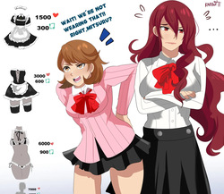 Maid Yukari and Mitsuru Strip Game