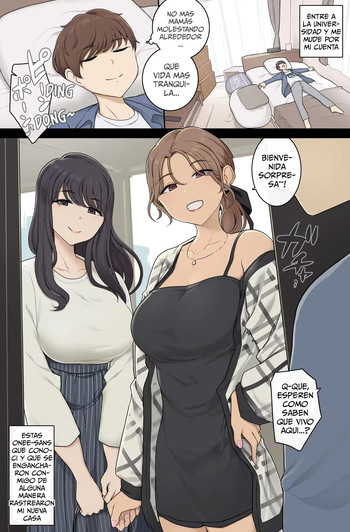 [Wakamatsu] Keitai Choushin Onee-san-tachi ni Shinkyo o Yaribeya ni Sareru Hanashi | Unas Onee-sans Altas y Tetonas Transformaron mi Nueva Casa en un Calabozo Sexual [Spanish] cover
