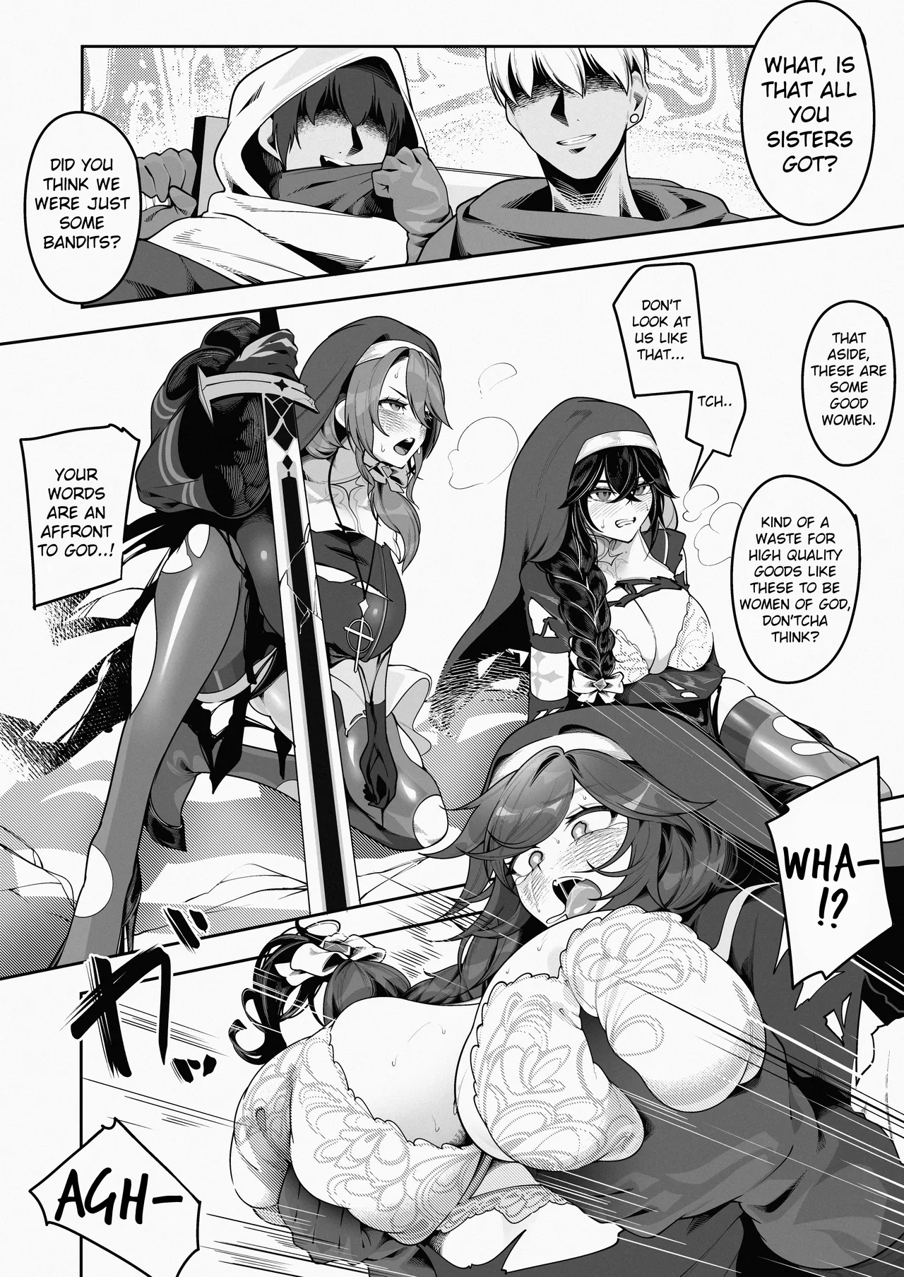 Nuns Defeated By Bandits - Skeb Request page 1 full
