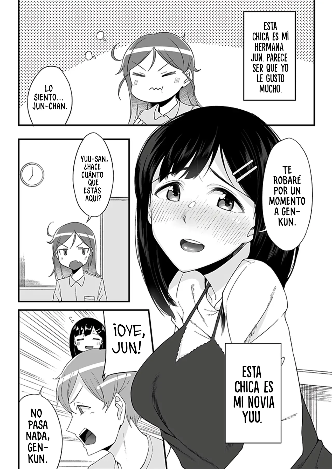''Imouto no Karada no Kanojo'' to ''Kanojo no Karada no Imouto'', Docchi no Naka ga Kimochi Ii？1｜Mi Hermana y Mi Novia Cambiaron de Cuerpo, ¿Cuál Interior se Siente Mejor？1 page 4 full