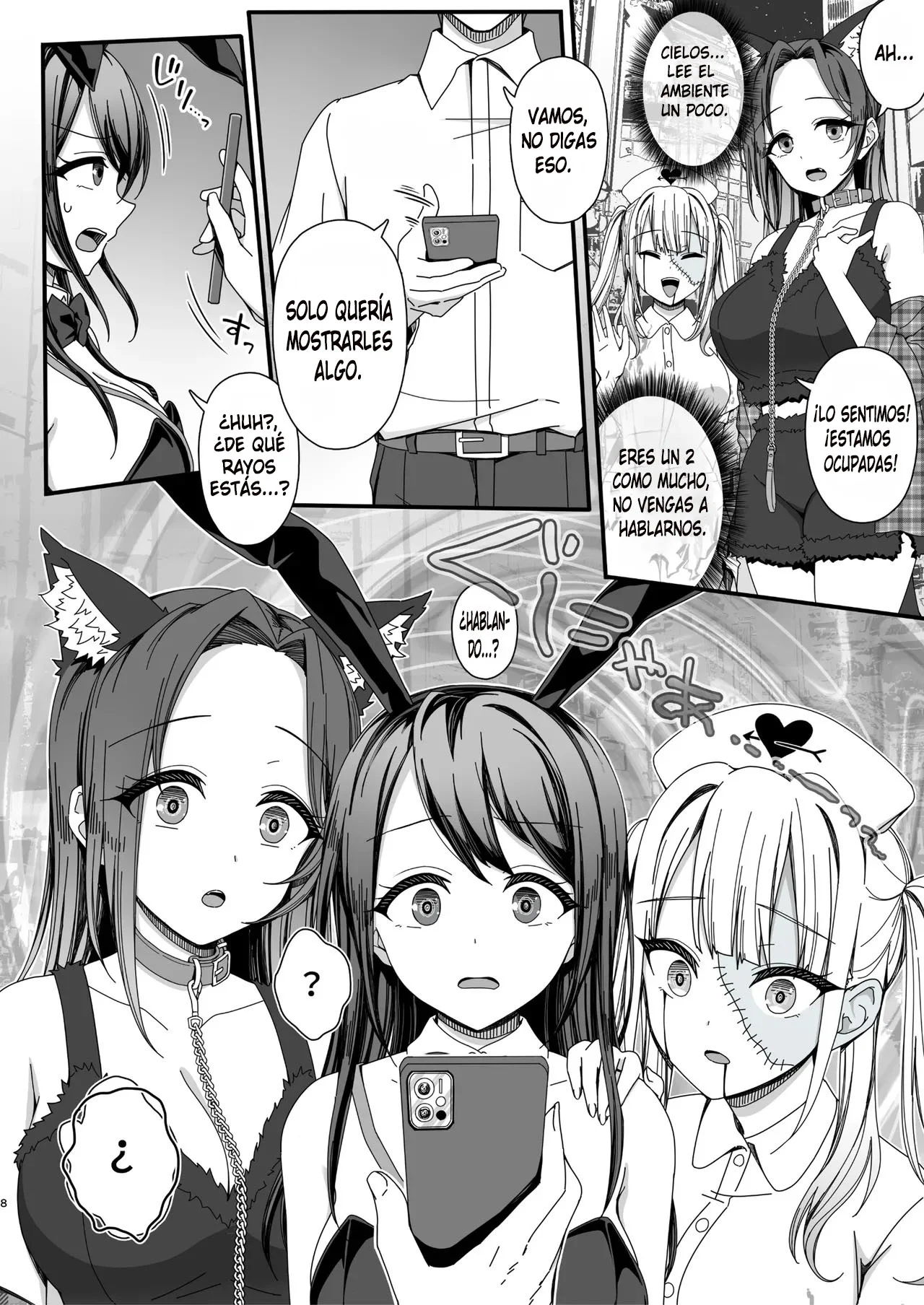 Halloween de Ukareta Gal-tachi ni Saimin Seisai o!!｜¡¡Castigo Hipnótico para las Gals en Halloween!! page 8 full