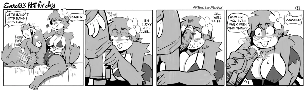 Sandy's Hot Fur Day page 1 full
