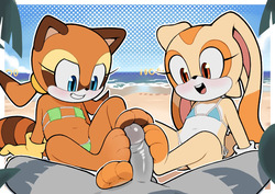 Marine & Cream Footjob