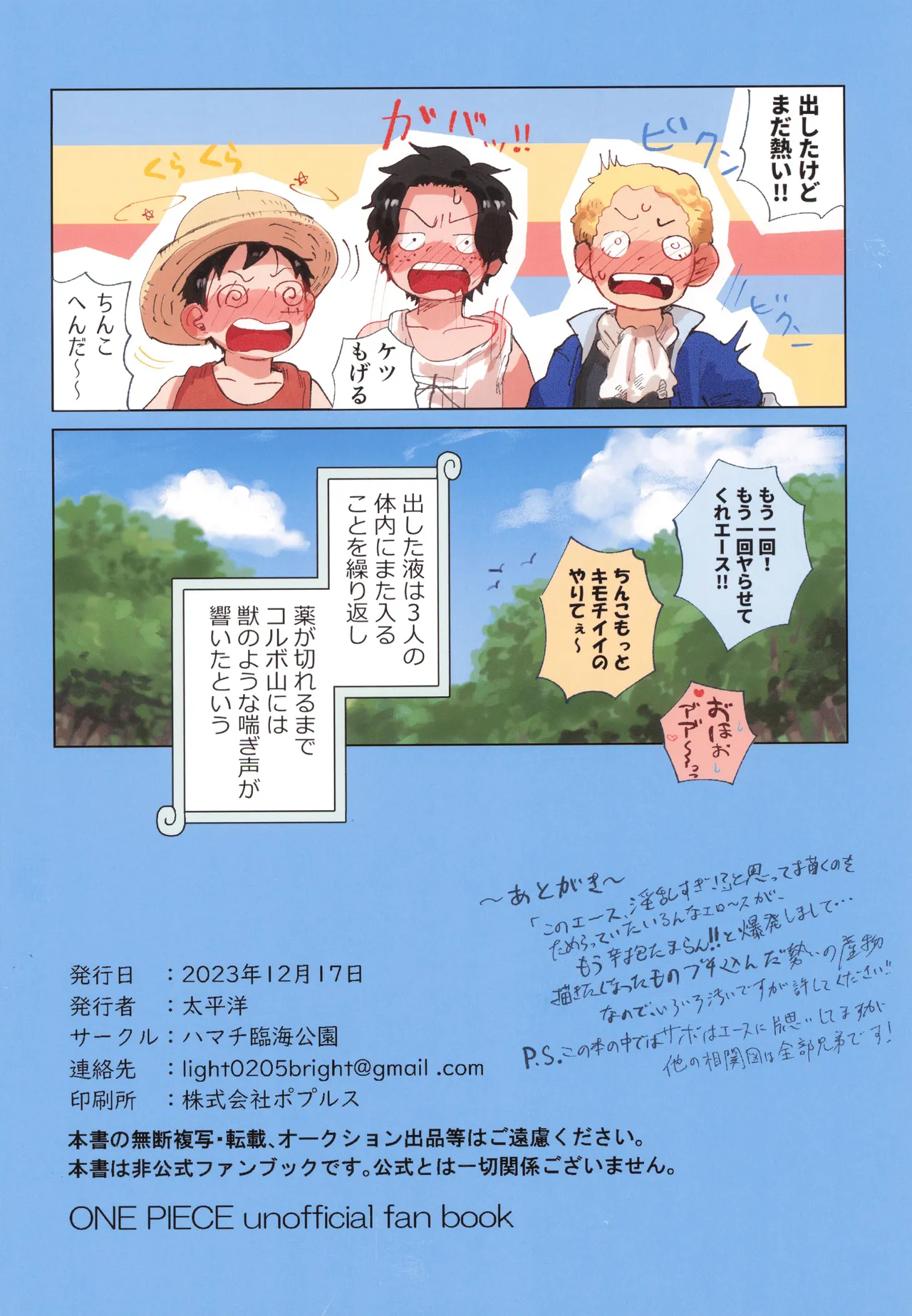 Shokushu × Ace Sabo & Luffy biyaku 3P hon page 12 full