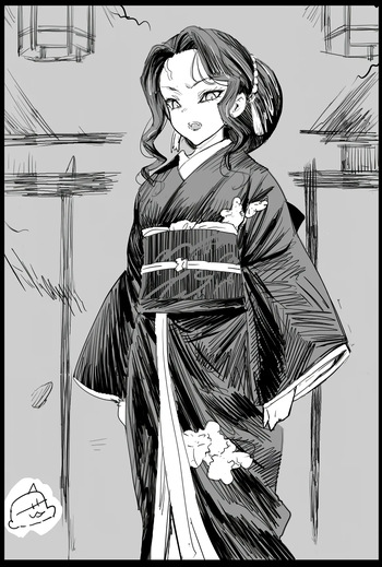 [Ma-kurou] Onna Muzan-sama ni Shaburaretai (Kimetsu no Yaiba) [TEXTLESS] cover