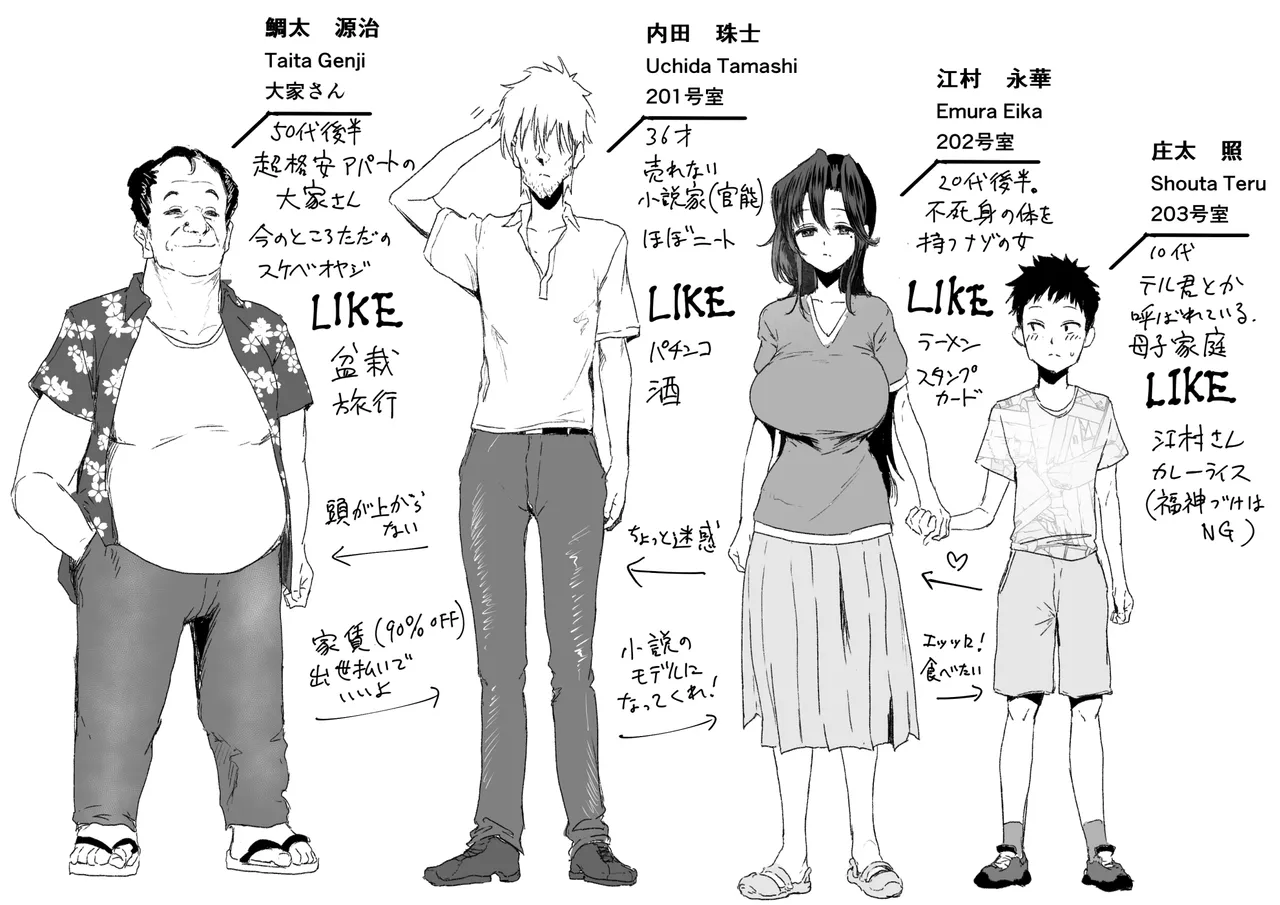売れない小説家のお世話をする江村さん page 1 full