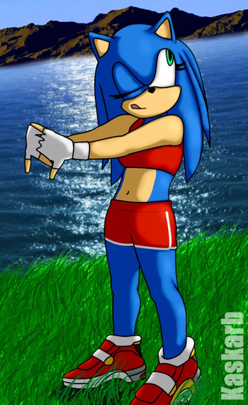 [KaskarB] Tails x Female Sonic cover