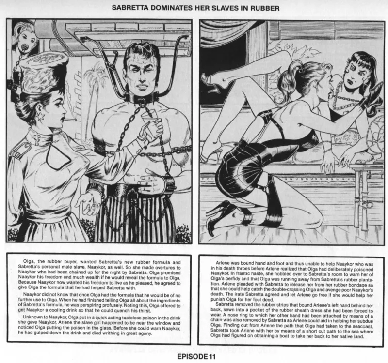 Eneg  - Sabretta Dominates Her Slaves in Rubber page 12 full