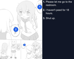 Pee holding contest.