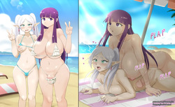 Frieren x Fern Futanari 2-Panel Comic