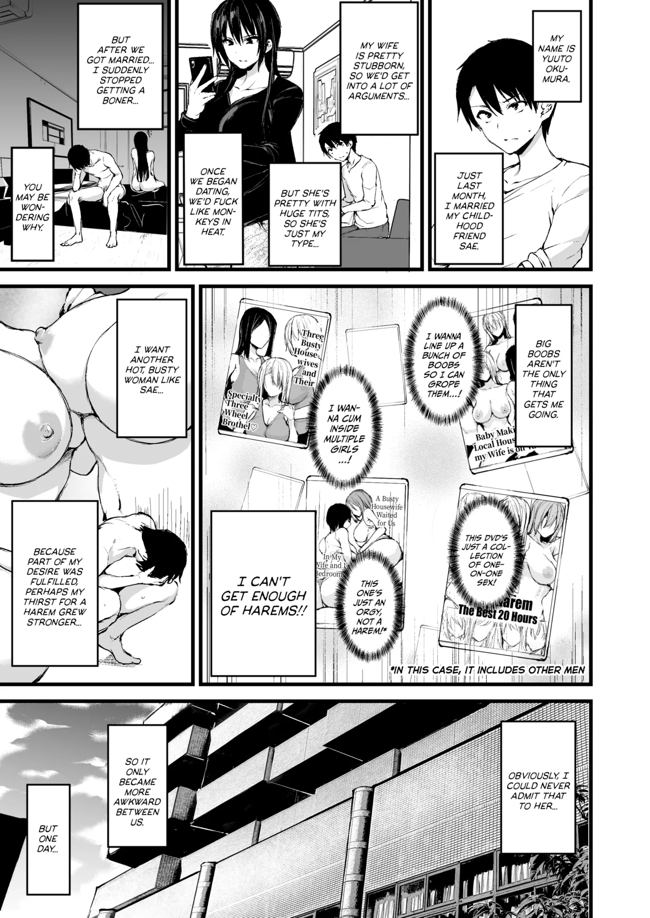 Kyonyuu Ga Futariinai To Bokkishinai Otto No Tame Ni Tomodachi O Tsuretekita Tsuma Chapter 1-3 page 2 full