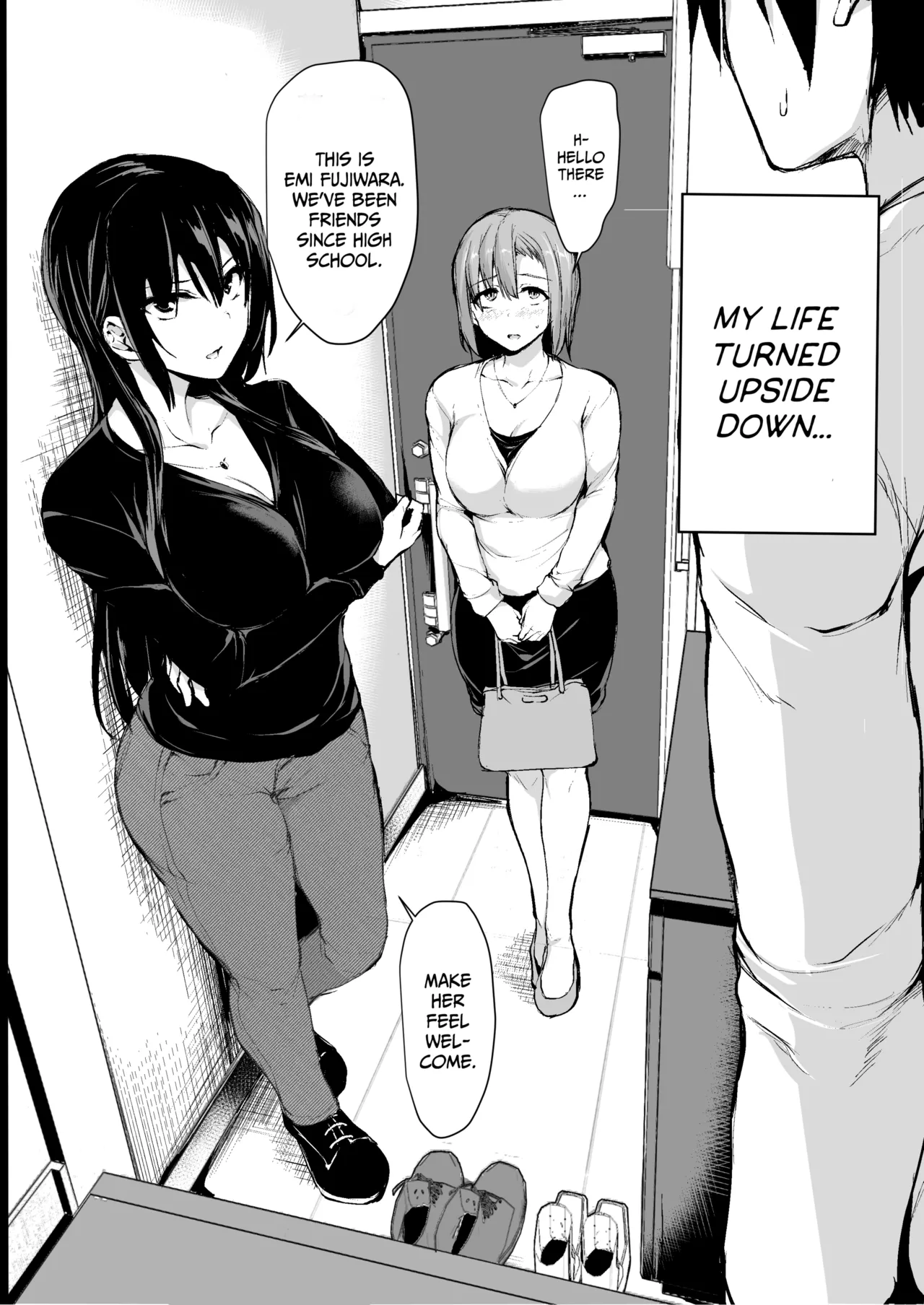 Kyonyuu Ga Futariinai To Bokkishinai Otto No Tame Ni Tomodachi O Tsuretekita Tsuma Chapter 1-3 page 3 full