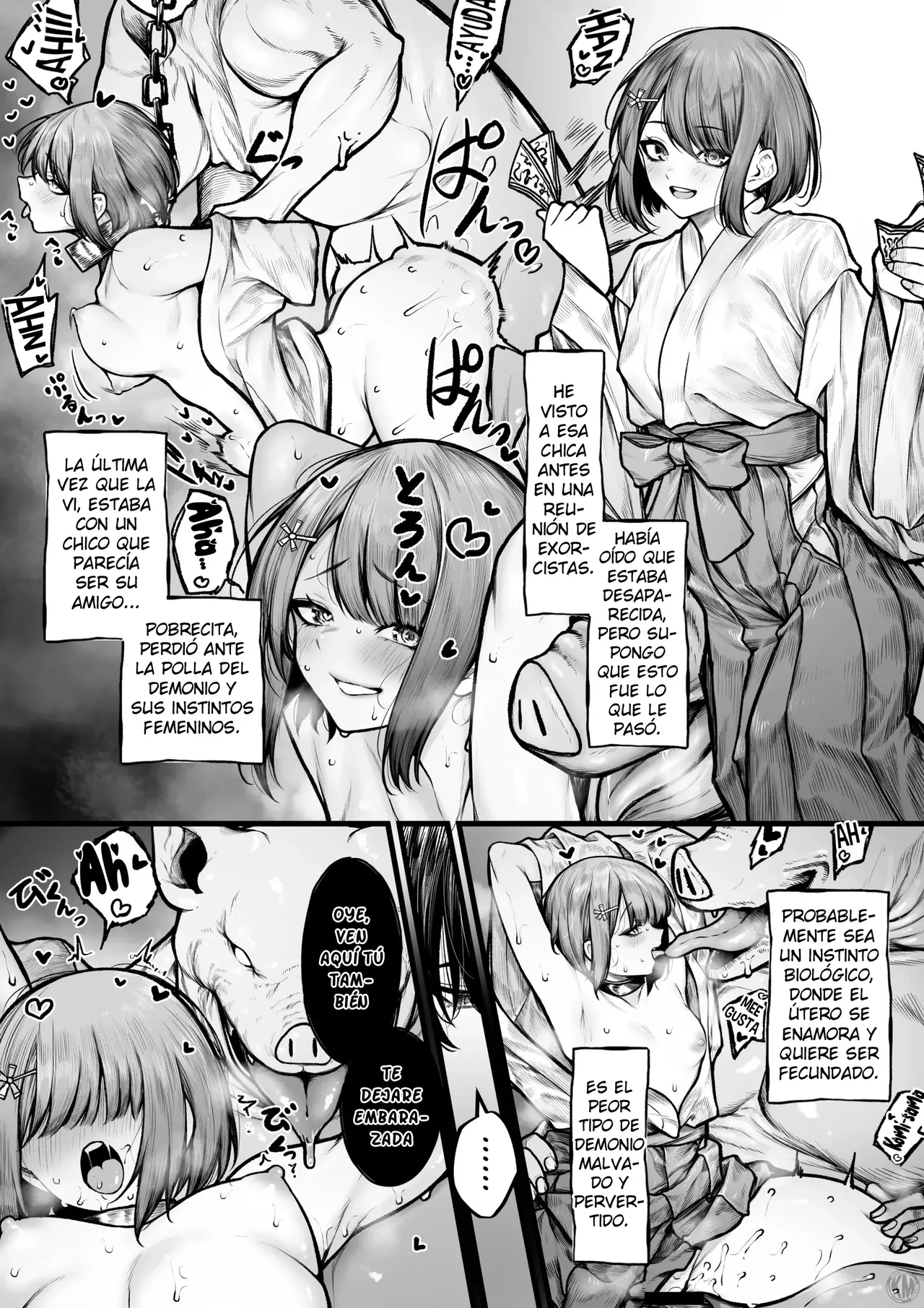 Haraiya-san wa Haramibukuro ni Nanka Sarenai + Haraiya-san wa Haramibukuro ni Nanka Sarenai Haiboku Route Ban｜La Exorcista no se Convertirá en una Bolsa Embarazada + Ruta de la Derrota page 2 full
