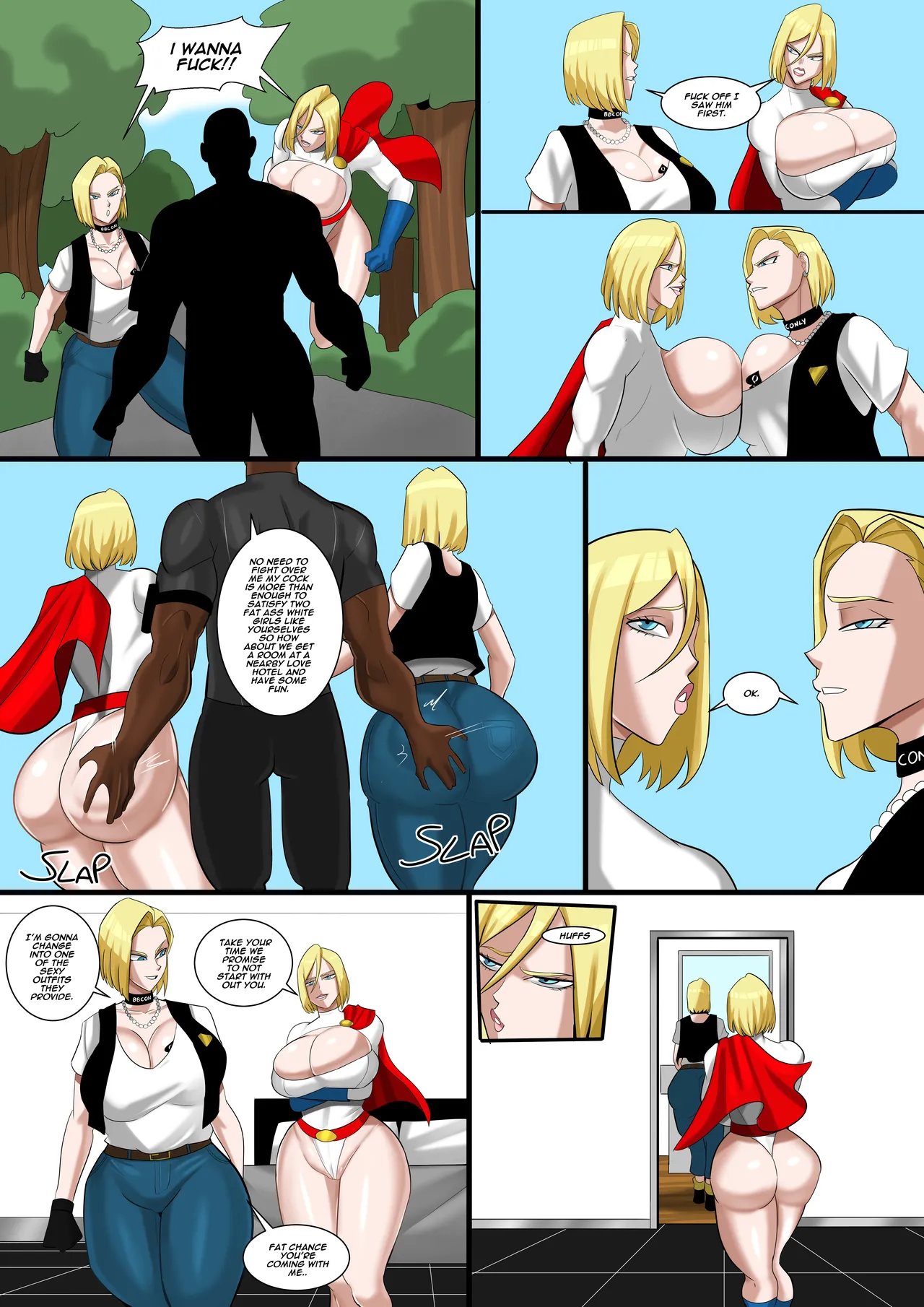 Powergirl & Android 18 share a bbc page 4 full