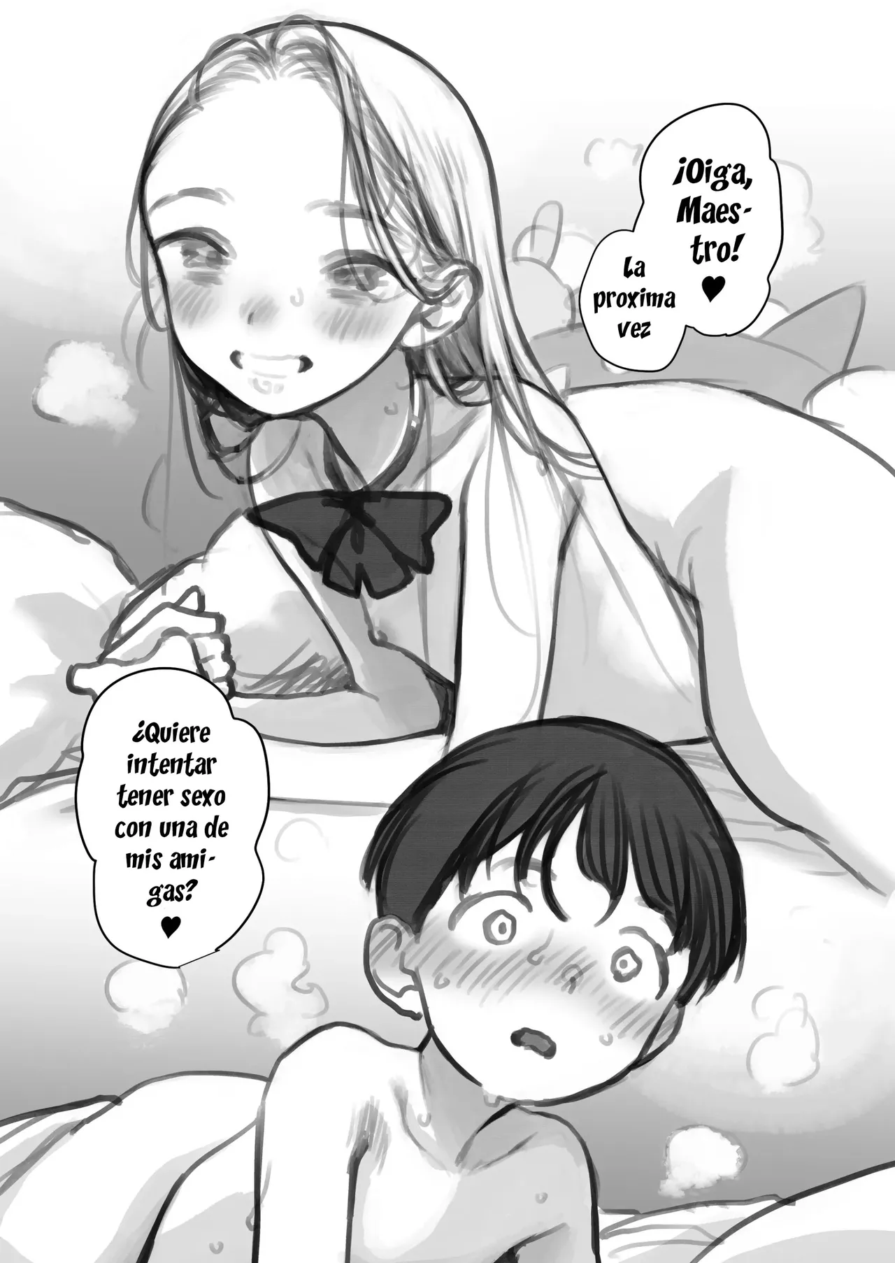 Shitei & Manadeshi & Konoha-chan 3P｜Maestro, Discípula Amada y Konoha-chan 3P page 1 full