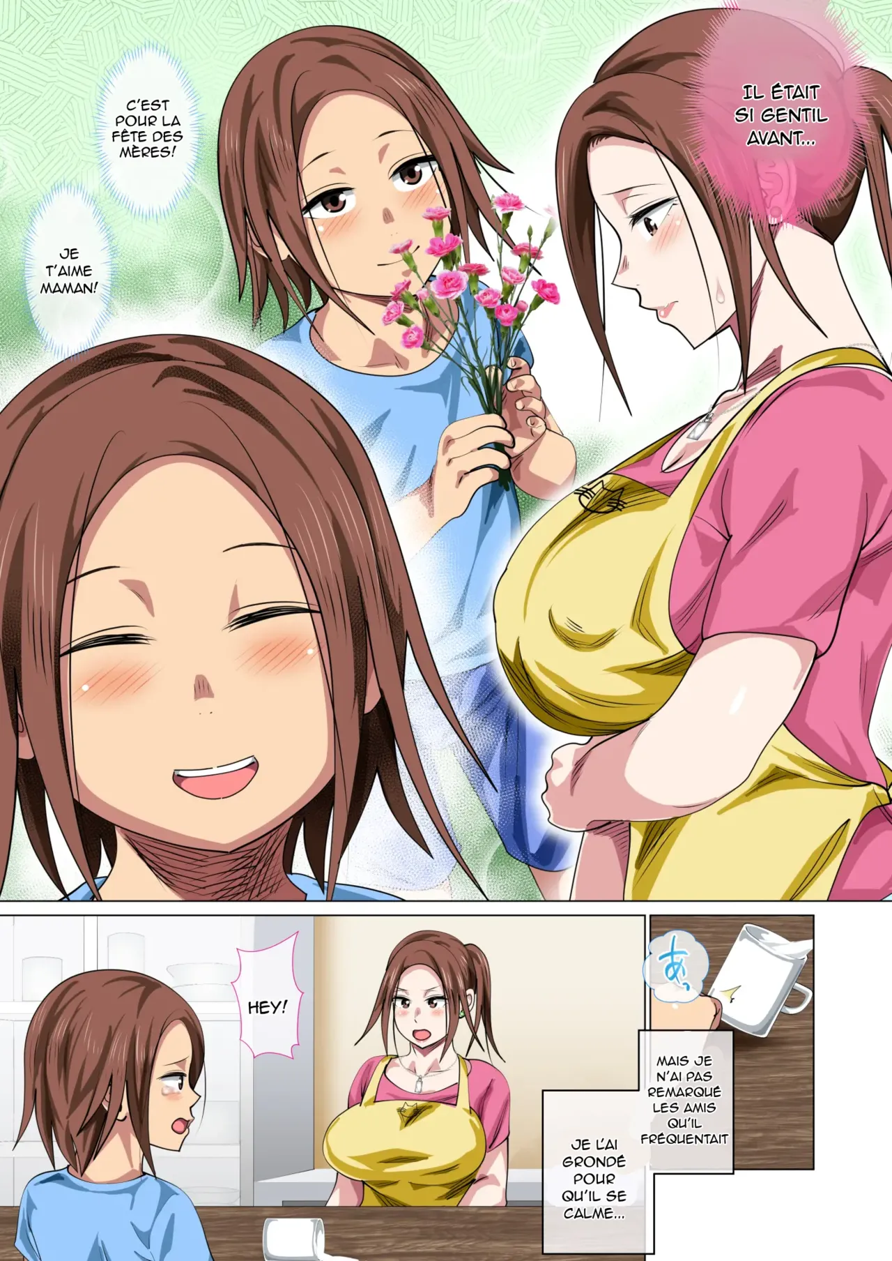 Okorinbo Mama no Amayakashi Sex de Furyou Musuko ga Kousei Shita Hanashi | Rédemption d'un fils délinquant par la douceur d'une mère colérique page 4 full