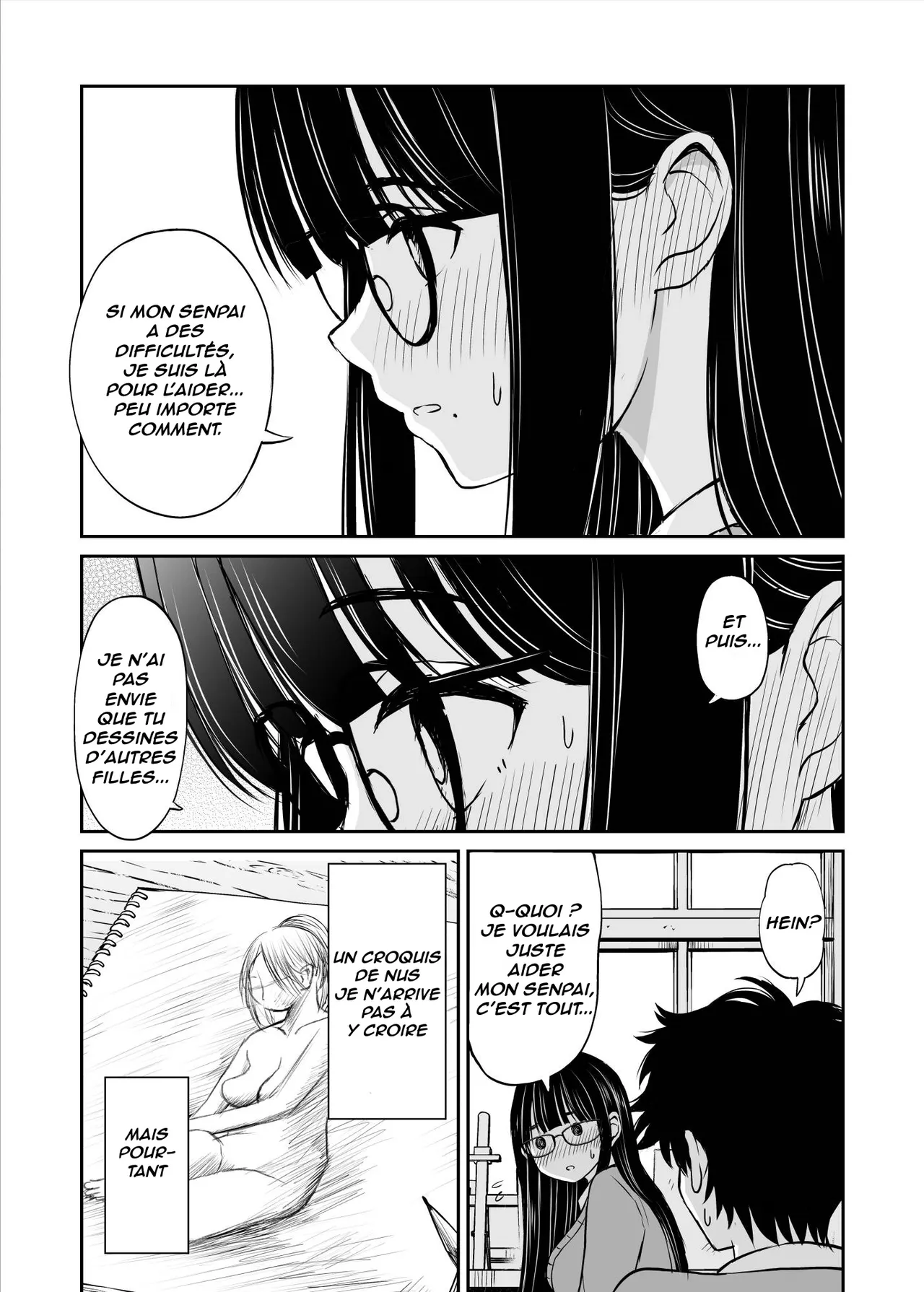 Bijutsubu no Kyonyuu Kouhai ga Nude Model ni Natta Kekka Amari ni Ero Sugite Ore no Geijutsu ga Bakuhatsushita Hanashi | Les secrets du club d'art, la découverte du croquis de nue page 12 full