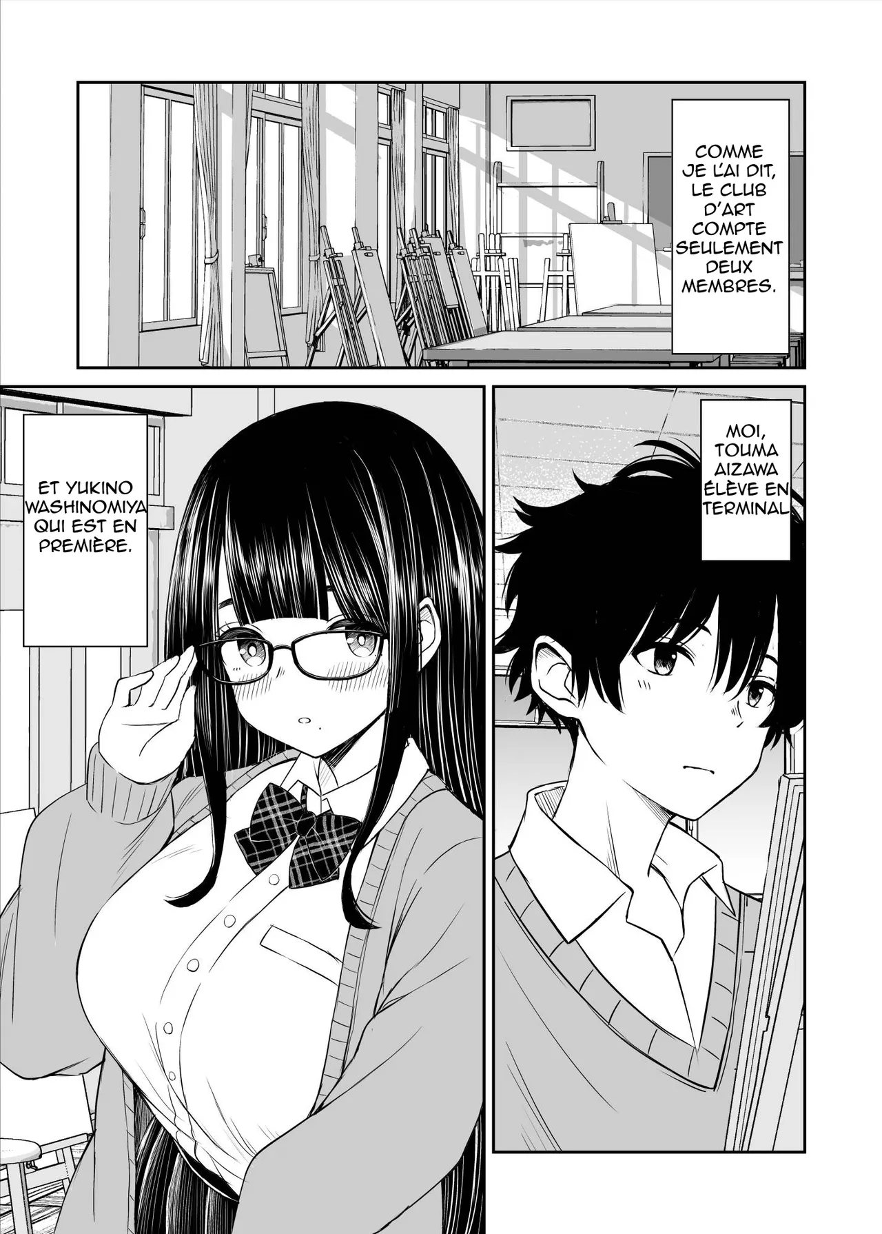 Bijutsubu no Kyonyuu Kouhai ga Nude Model ni Natta Kekka Amari ni Ero Sugite Ore no Geijutsu ga Bakuhatsushita Hanashi | Les secrets du club d'art, la découverte du croquis de nue page 4 full