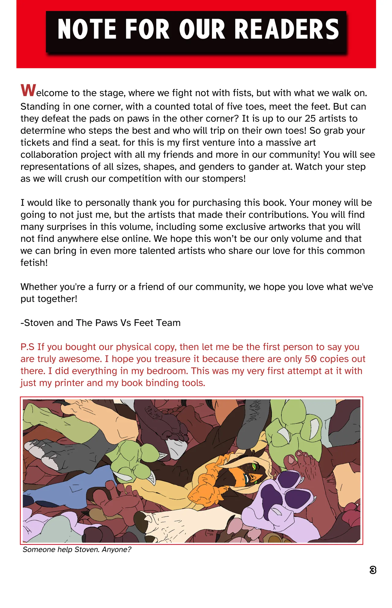 Paws vs. Feet artbook page 3 full