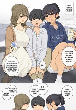 Kyasha to Homan no Ma Ni Tatasa Reru 3P | Threesome Caught Between Slim And Voluptuous