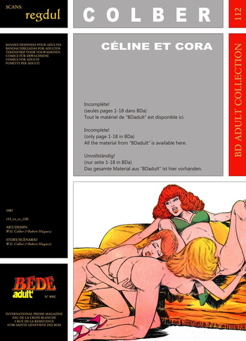[Bédé Adult 112] W. G. Colber [= Robert Hugues] - Céline et Cora cover