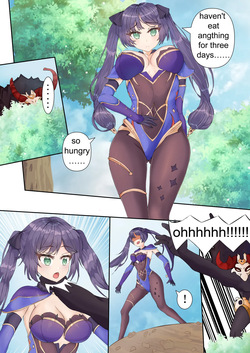 八重神子、モナ，敗北首絞失神