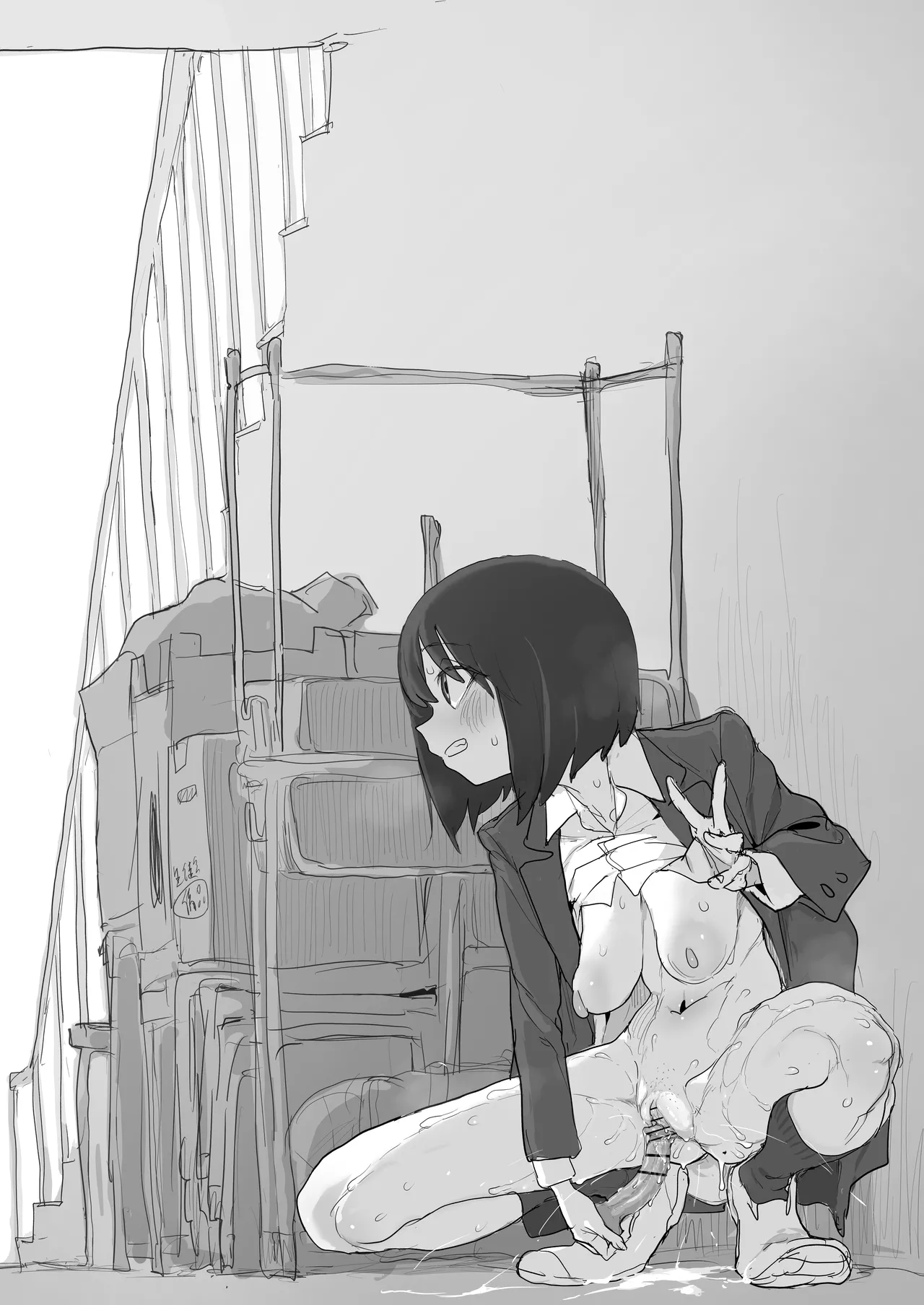 階段わきで露出オナの練習してたら友達が来てピンチのルナちゃん page 11 full