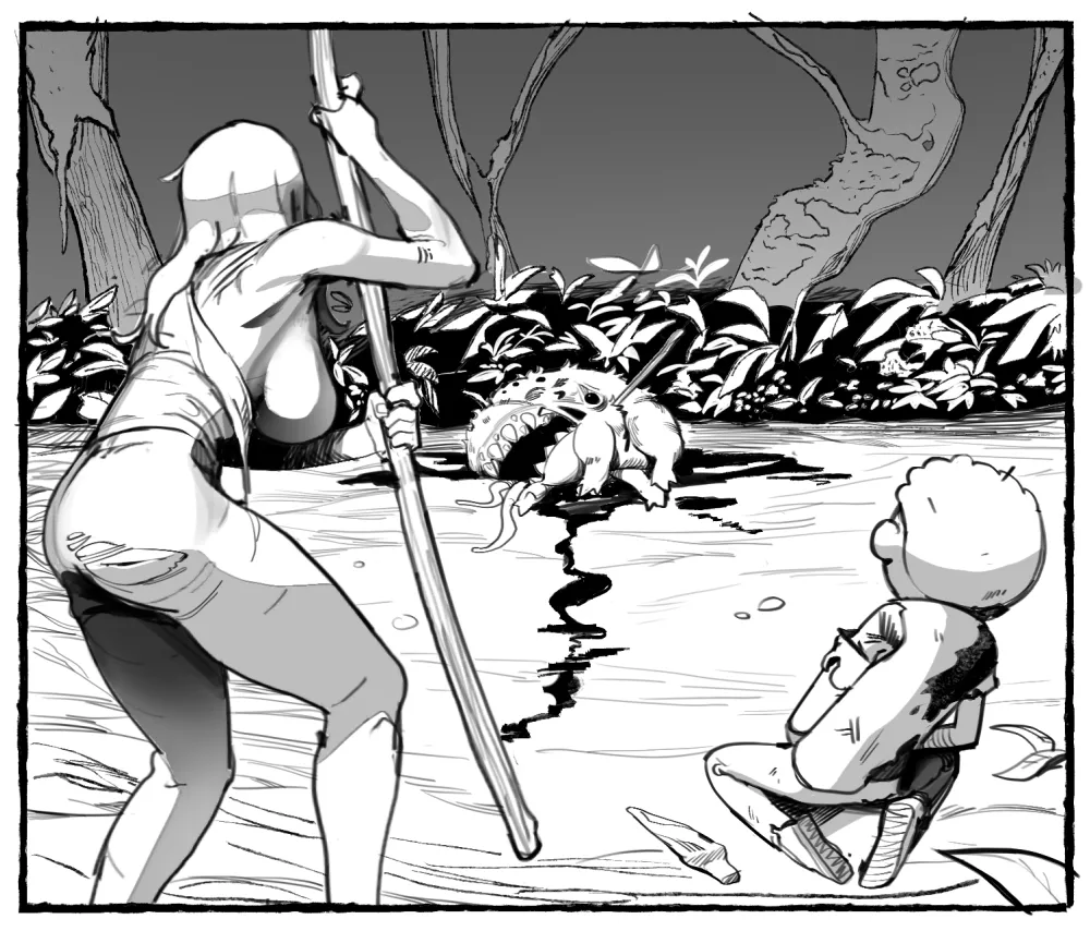 That Time me and my younger brother got stranded in some alien planet and can't get back home. Also I'm secretly attracted to him and I think he is attracted to me too. But I can't say anything- page 11 full