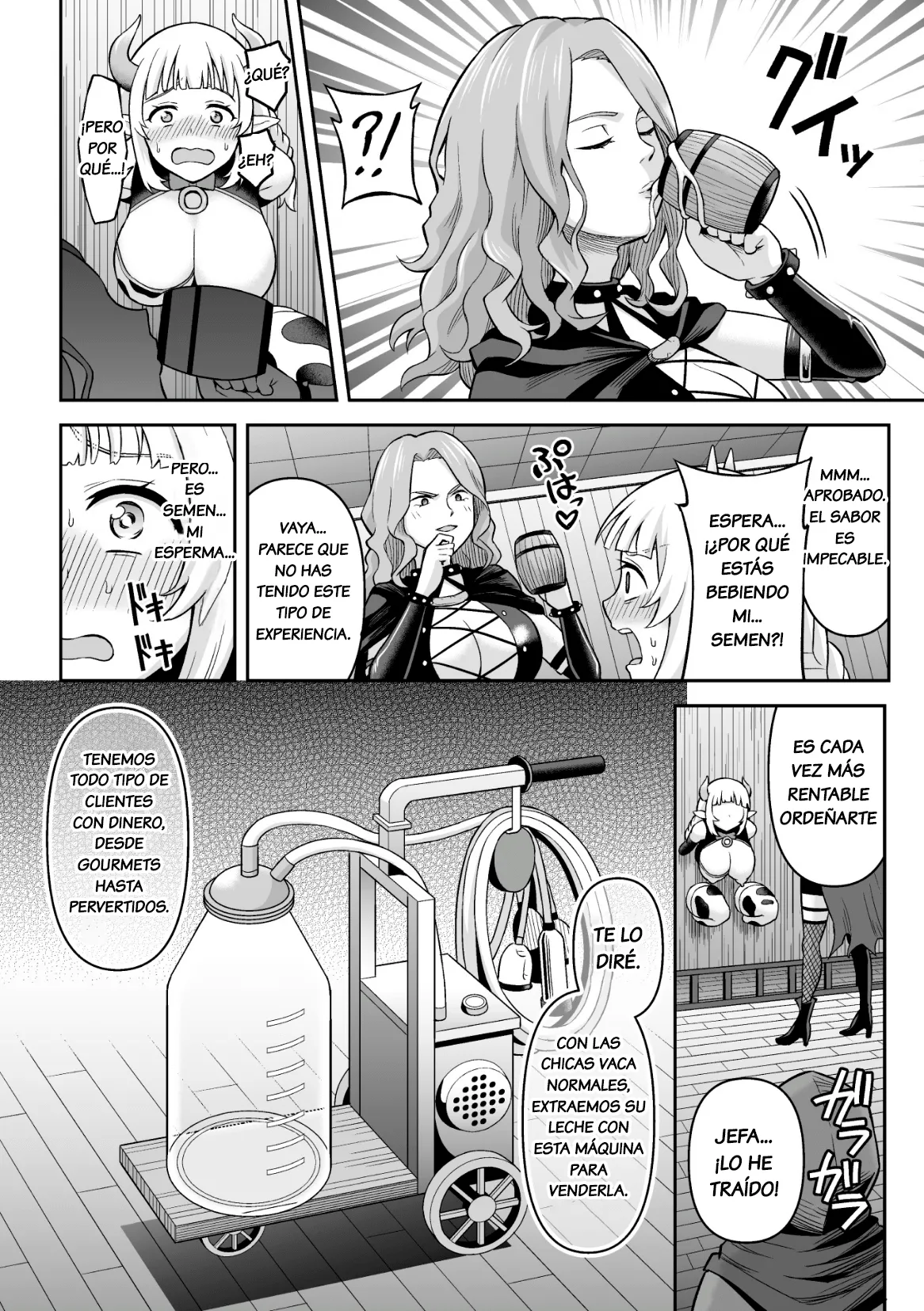 Ushi Musume no Kyousei Oschinpo Miruku | Ordeño Forzado del Pene de la Chica Vaca page 10 full