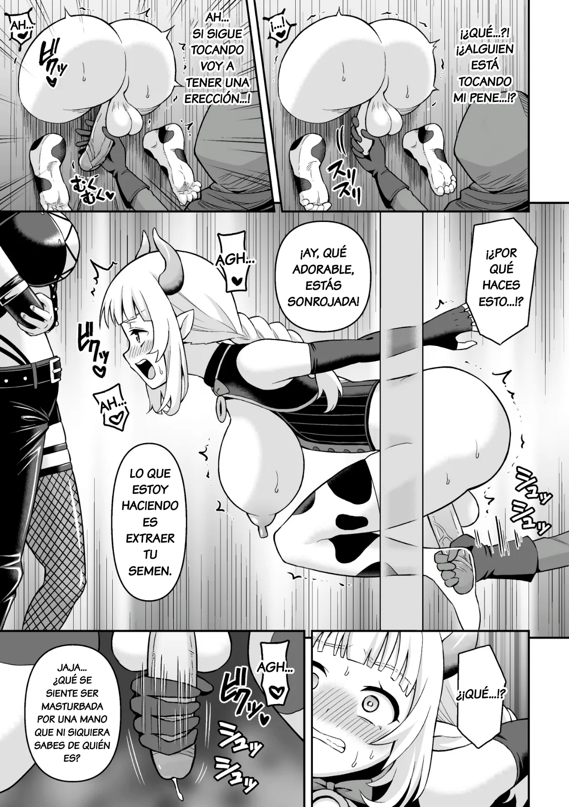 Ushi Musume no Kyousei Oschinpo Miruku | Ordeño Forzado del Pene de la Chica Vaca page 7 full