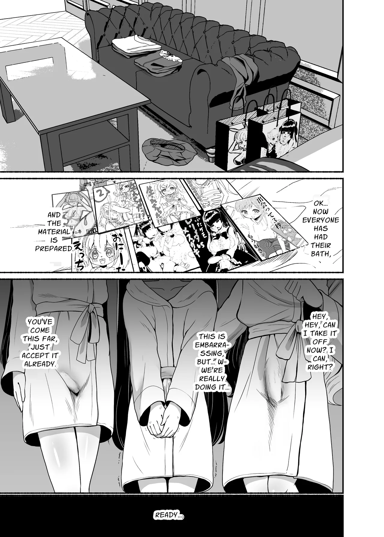 Ochinpo Joshi 3-nin, NatsuComi Senrihin Yominagara Nuite Hamete Mata Nuita. | Three Dick Girls Jerked Off To Their Summer Comiket Loot, Fucked, And Then Did It Again page 10 full
