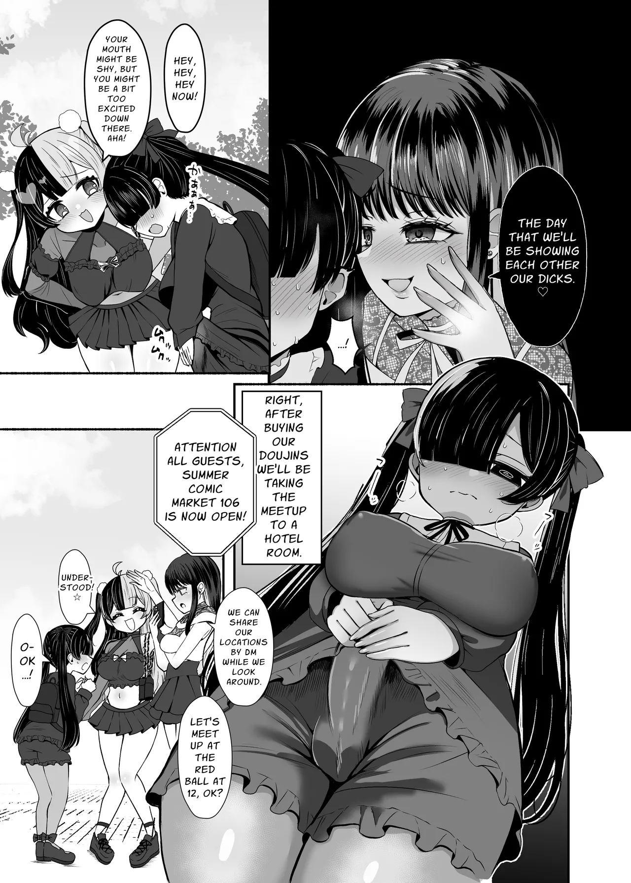 Ochinpo Joshi 3-nin, NatsuComi Senrihin Yominagara Nuite Hamete Mata Nuita. | Three Dick Girls Jerked Off To Their Summer Comiket Loot, Fucked, And Then Did It Again page 6 full