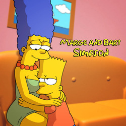 Marge and Bart Simpson